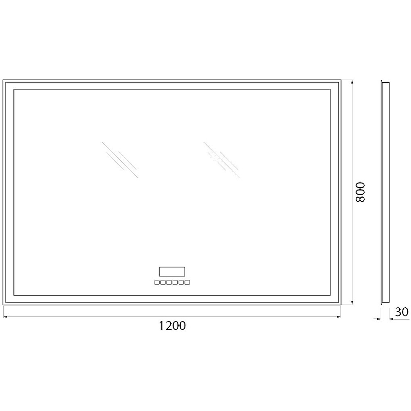 Зеркало BelBagno SPC-GRT-1200-800-LED-TCH-RAD 120 см, с подсветкой и сенсорным выключателем