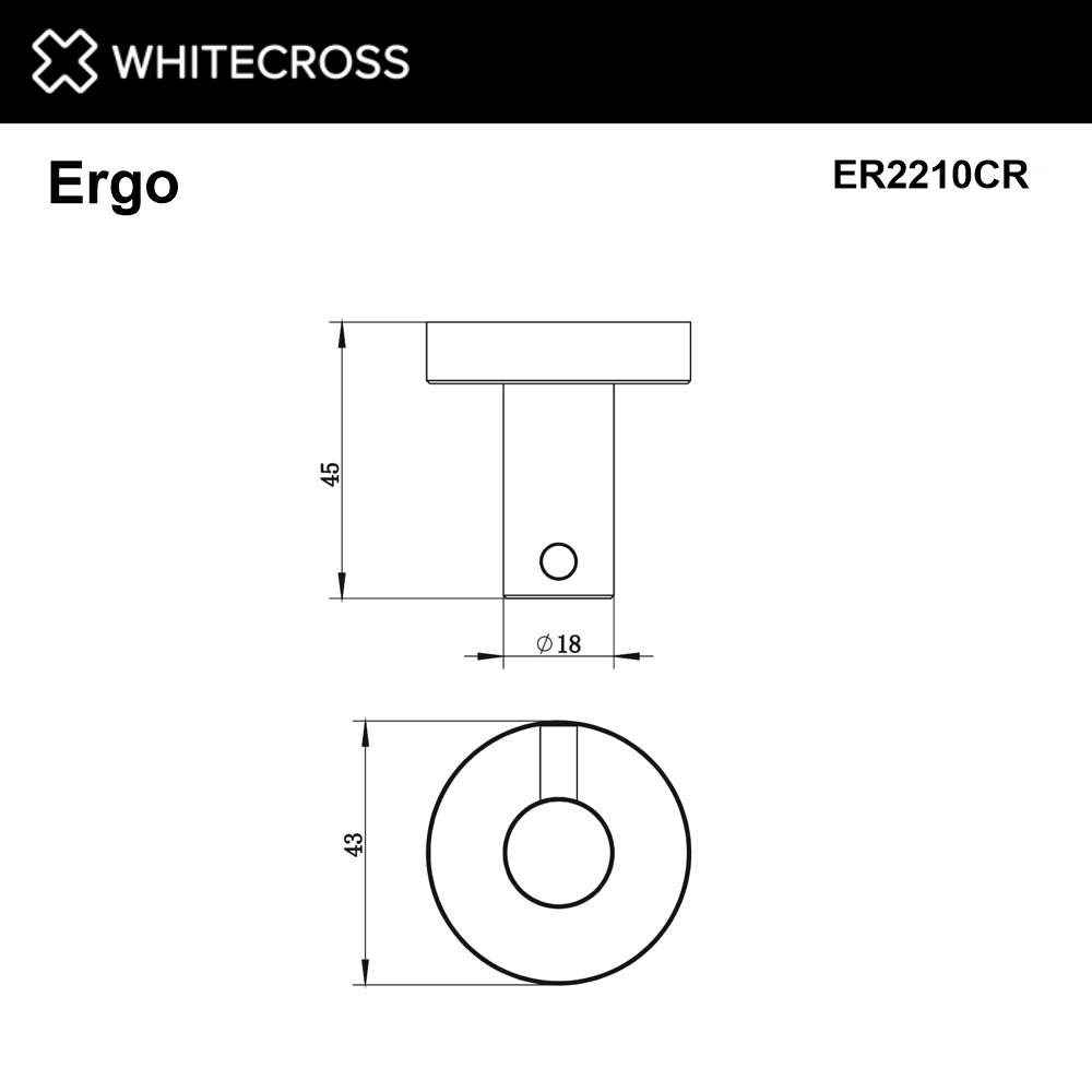 Крючок Whitecross Ergo ER2210CR хром