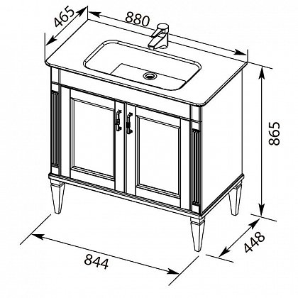 Раковина Sanovit Sharp 90 14090-KL белый