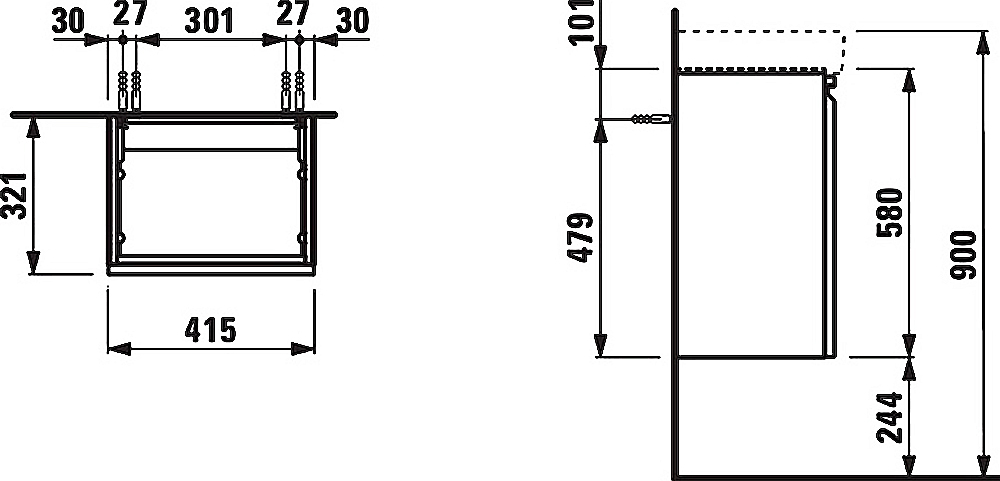 Тумба с раковиной Laufen Pro S 4.8330.2.096.463.1 R