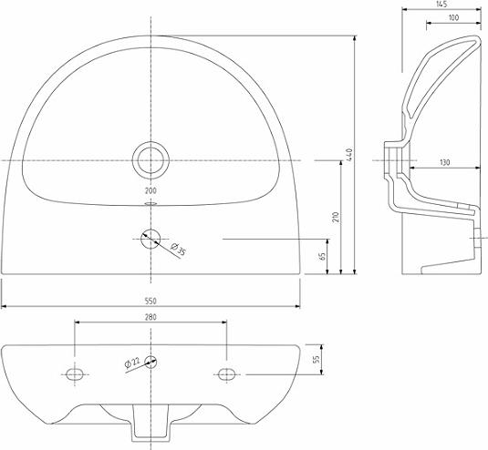 Раковина 55 см Kolo Nova Pro M31155000