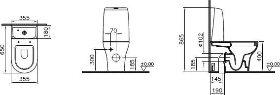 Унитаз-моноблок VitrA Zentrum 9012B003-7200 с микролифтом