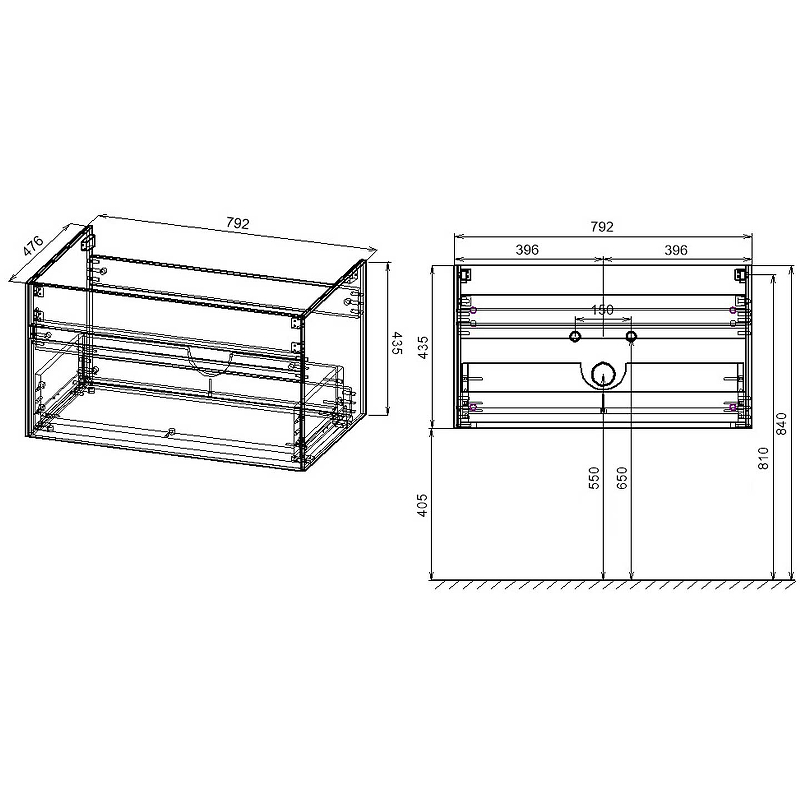 Тумба под раковину Vincea Chiara 2D VMC-2C800NO 80 см, натуральный дуб N.Oak