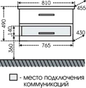 Тумба под раковину СанТа Виктория 700130N 76.5 см белый