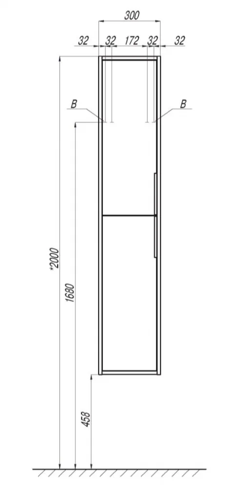 Шкаф-пенал Aquaton Рико 1A216603RIB90 бежевый, белый