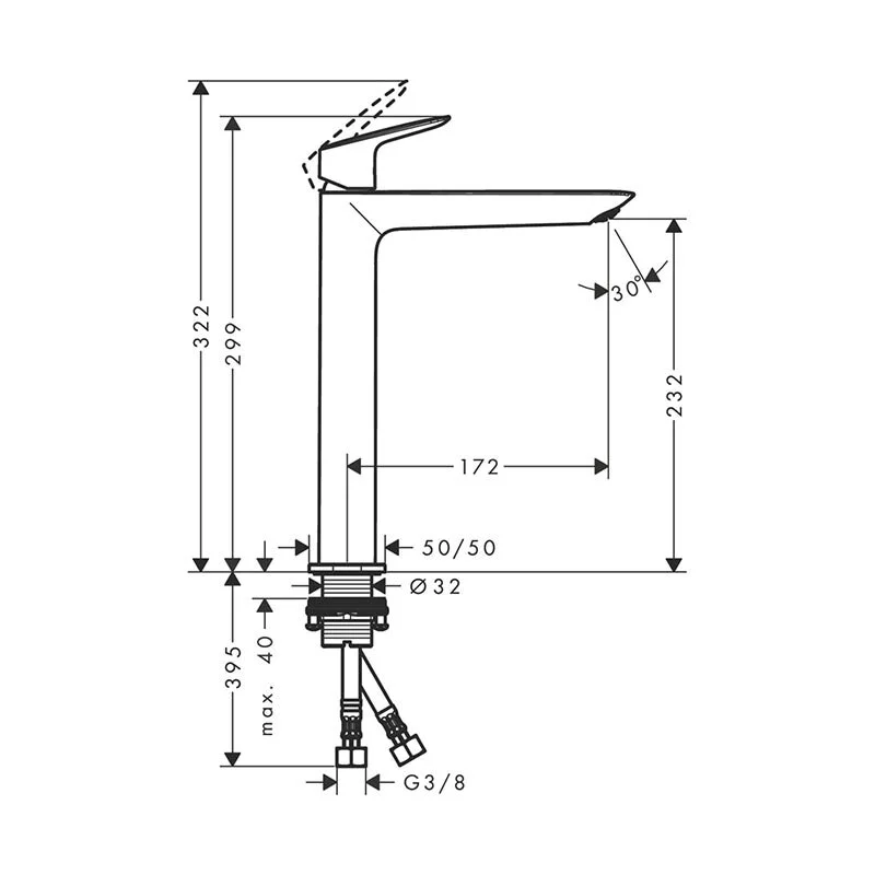 Смеситель для раковины Hansgrohe Logis 71258670 черный