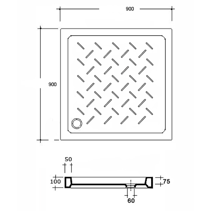 Поддон для душа RGW Ceramics CR B 90x90 19170199-04,черный