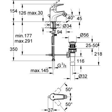 Смеситель для биде Grohe BauCurve 23166000