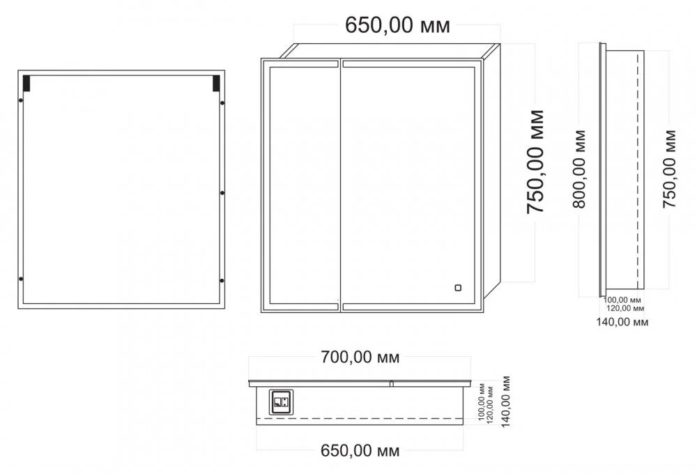 Зеркальный шкаф Azario Minio CS00075843 белый