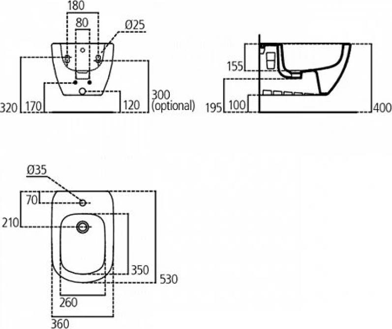 Подвесное биде Ideal Standard Tesi T457001, белый