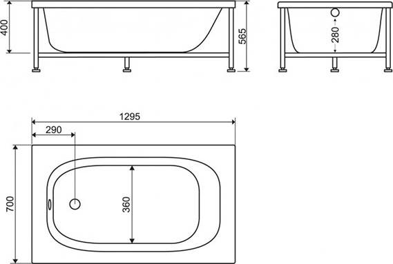 Акриловая ванна BelBagno 130х70 BB101-130-70