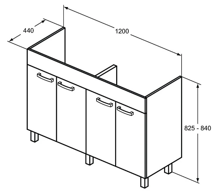 Тумба под раковину Ideal Standard Tempo E0538TI черный