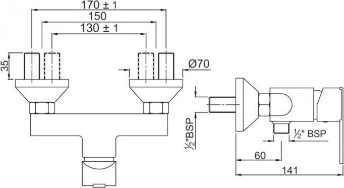 Смеситель для душа Jaquar Fonte FON-CHR-40149