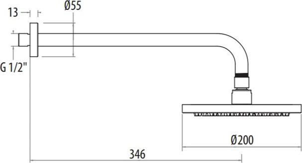 Душ верхний Gattoni PD 1090/PDC0 (SFABCI20 + BRPEC400) хром