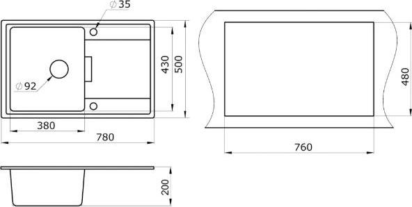 Комплект кухонная мойка Paulmark Flugen PM217850-BL чёрный + смеситель Paulmark Essen Es213011-308