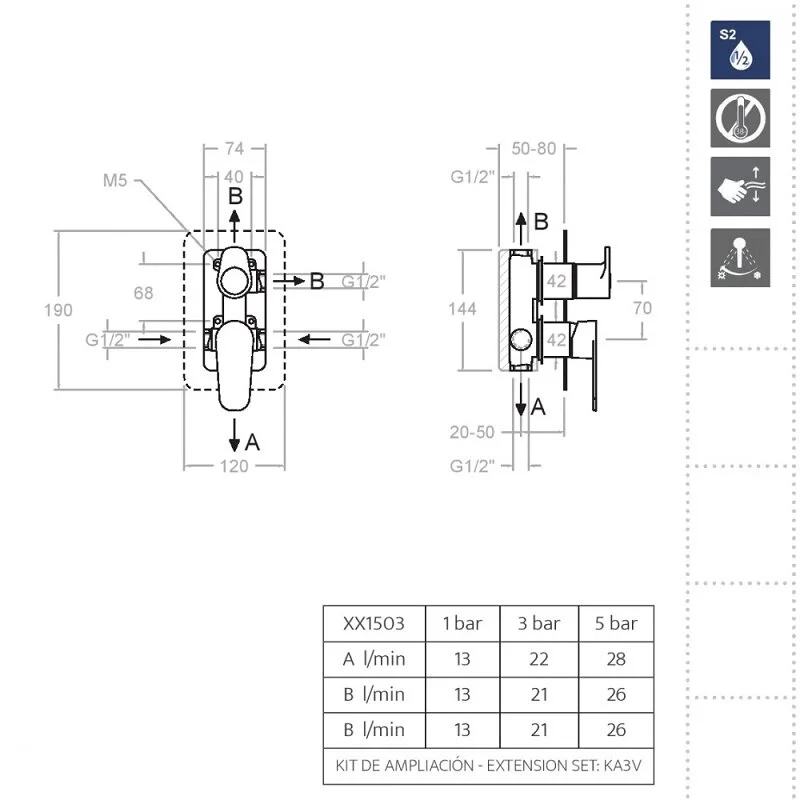 Смеситель для душа Ramon Soler Alexia 361503SOC золото