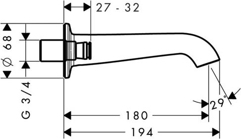 Излив для ванны Axor Bouroullec 19415000