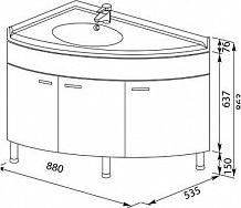 Тумба с раковиной Aquanet Корнер 89 L 00212948 белый