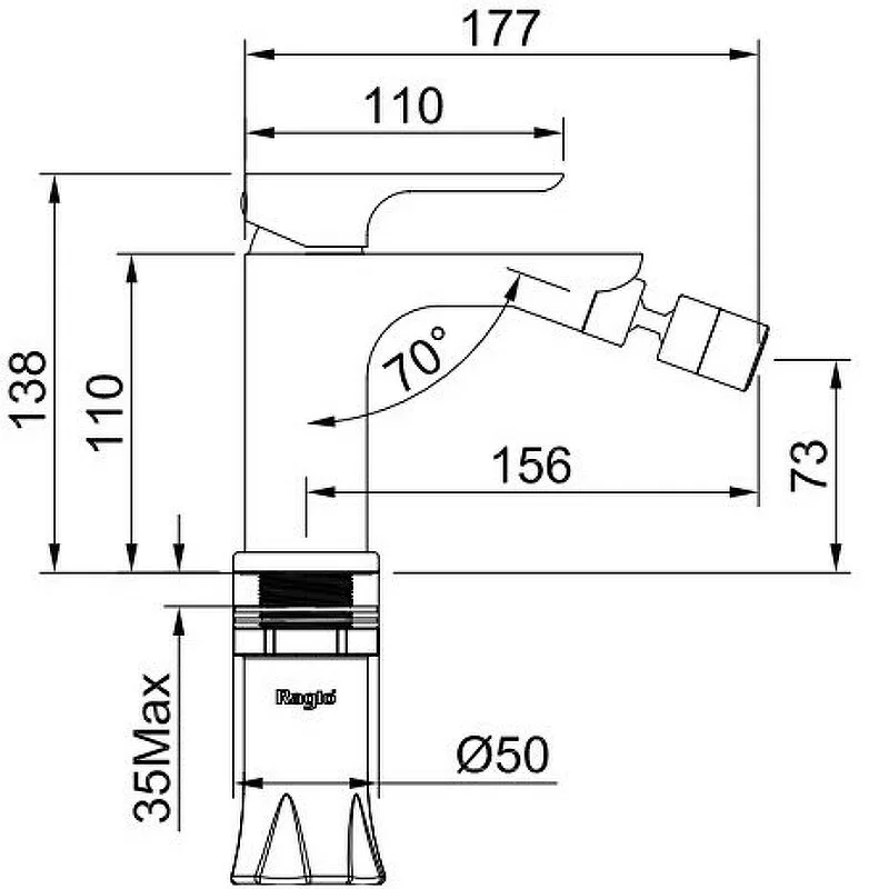 Смеситель для биде Raglo R03.50 хром