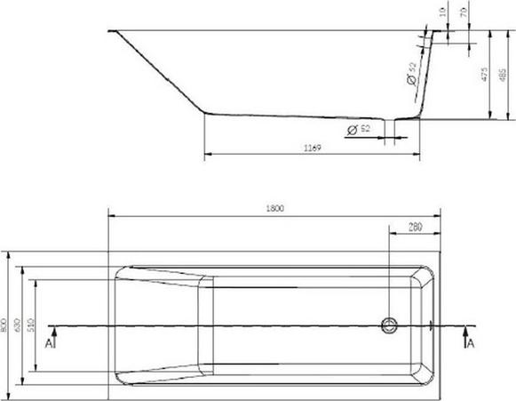 Акриловая ванна Cersanit Crea 180х80 P-WP-CREA*180NL