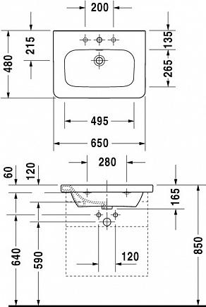 Раковина Duravit DuraStyle 232010