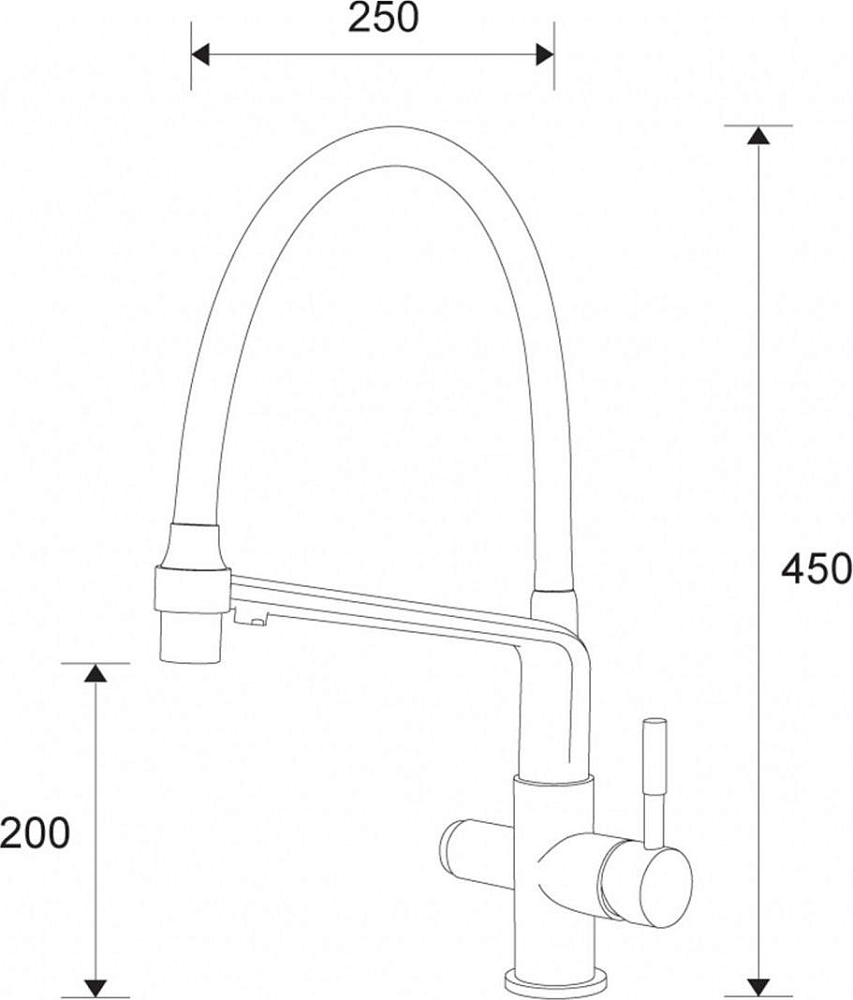 Смеситель для кухни Zorg Sanitary ZR 343-8 YF CLEAN WATER, хром / белый