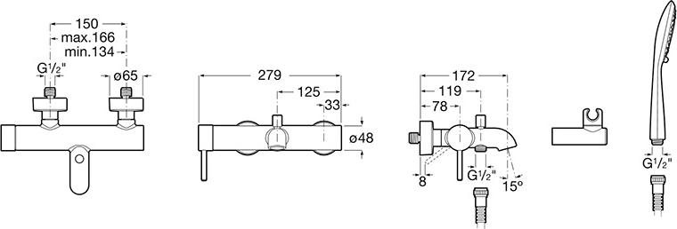 Смеситель для ванны Roca Lanta 5A0111C00