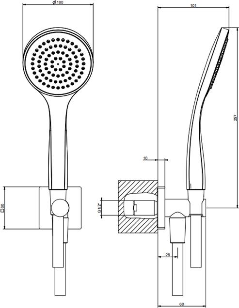 Душевой гарнитур Gessi Rilievo 59123#031, хром