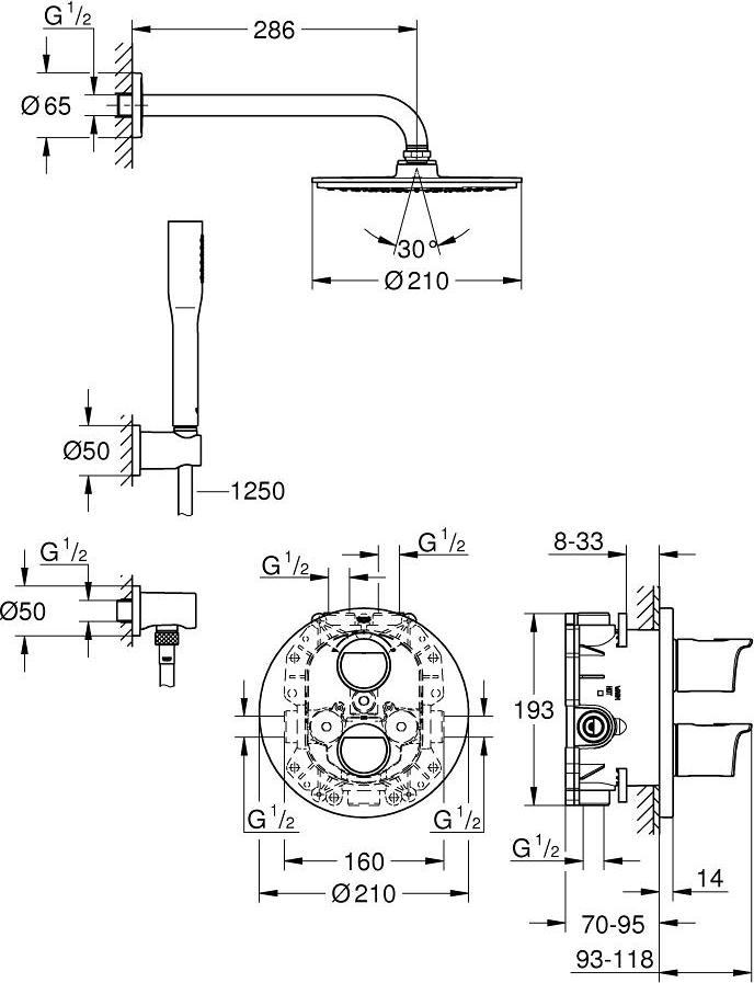 Душевой гарнитур Grohe Grohtherm 2000+ 34631000