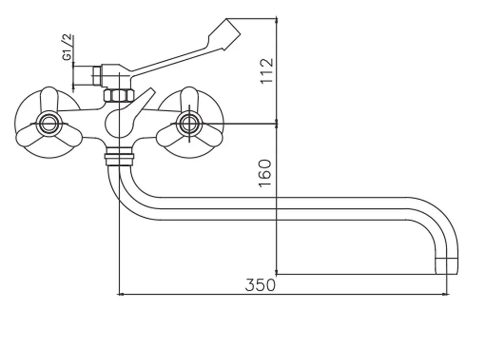 Смеситель для ванны с душем Cron CN12 CN2612-3 хром