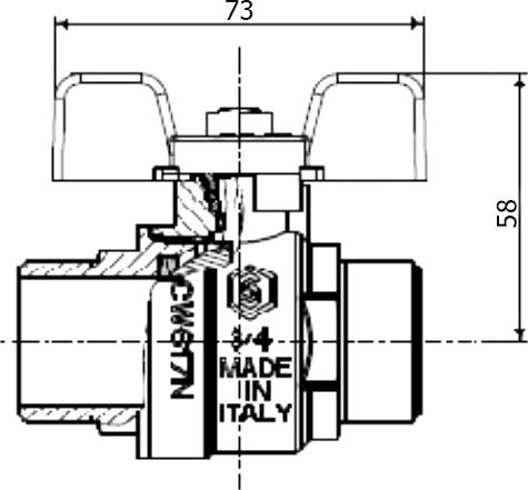 Шаровый кран Stout SVB-0006 1 1/4 нар-нар полнопроходной ручка бабочка