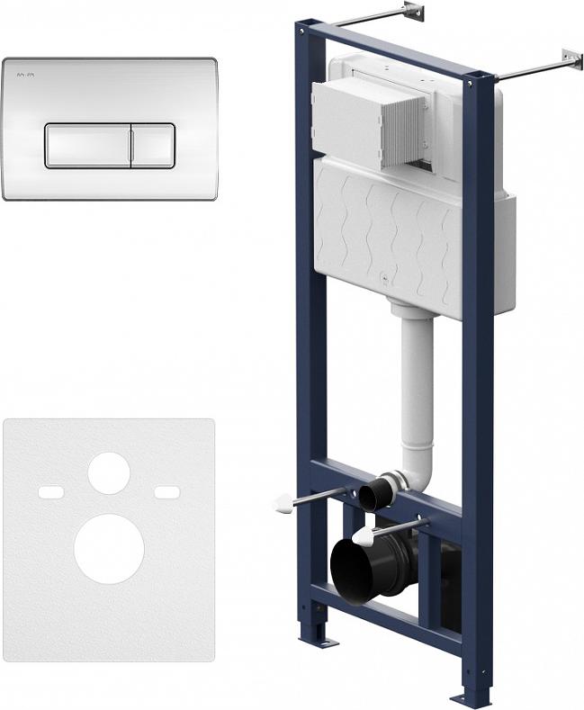 Инсталляция для подвесного унитаза AM.PM Pro I012704.8051 с кнопкой смыва хром глянец