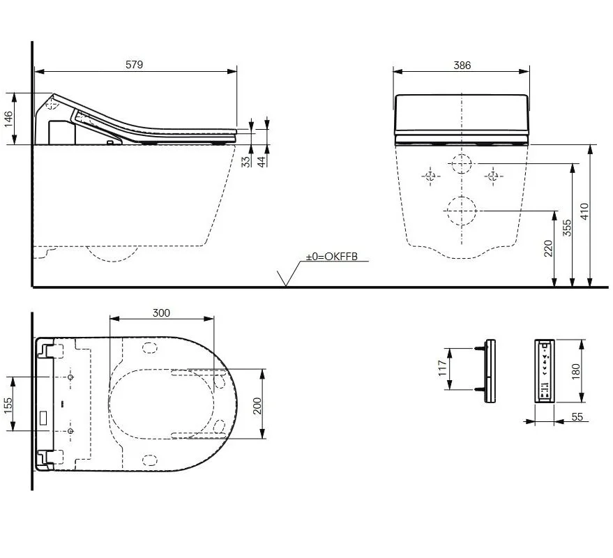 Подвесной электронный безободковый унитаз Toto Washlet CW542EY/TCF894CG#NW1 RX Ewater+ Tornado Flush, белый