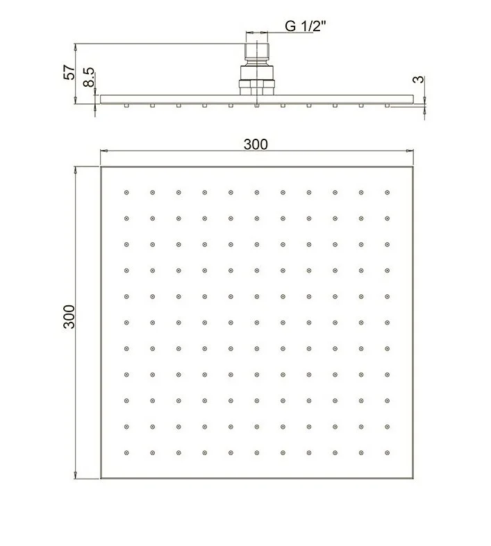 Душ верхний Paini 50PZ759Q30EA черный