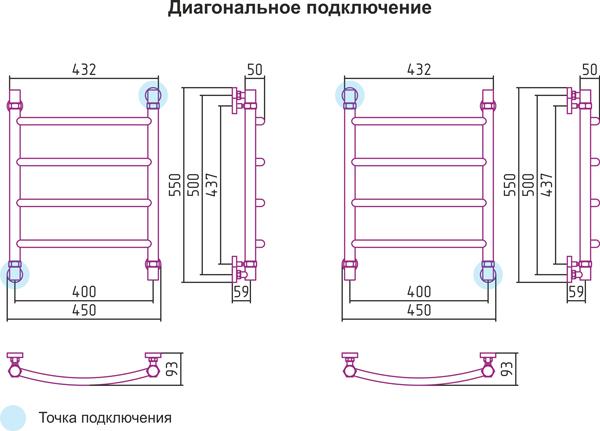 Полотенцесушитель водяной Сунержа Галант 50x40