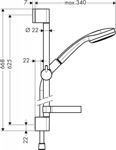 Душевой набор хром Hansgrohe Croma 100 27032000