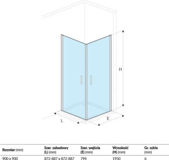 Душевой уголок Excellent Mazo 90x90см KAEX.3022.1010.9090.LP стекло прозрачное/хром