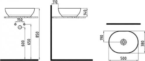 Раковина накладная Bien Motto MTLG05001FD0W5000 белый