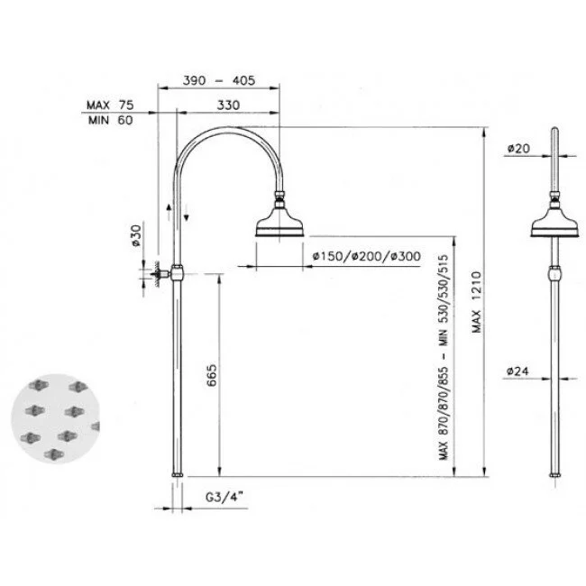 Душевой гарнитур Nicolazzi Classic 5712DB30 бронза