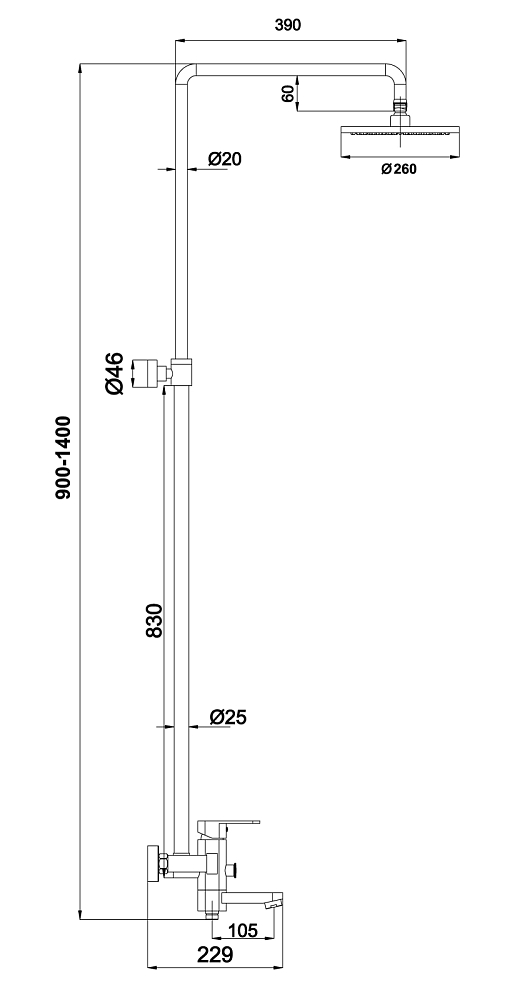 Душевая система Timo Beverly SX-1060/00 (3011) хром