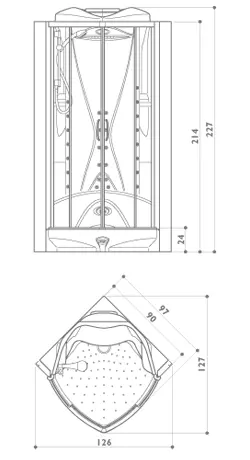 Душевая кабина Jacuzzi Flexa 9447-828A