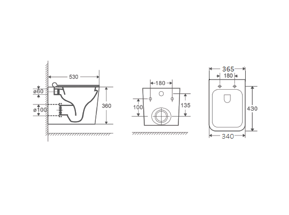 Унитаз D&K Quadro DT1516016 белый