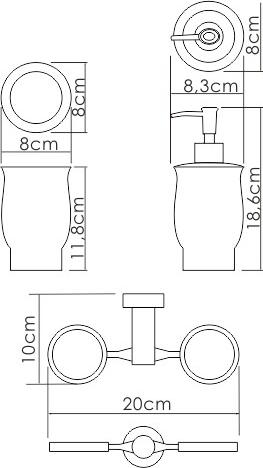 Держатель стакана и дозатора WasserKRAFT K-24289, белый/хром