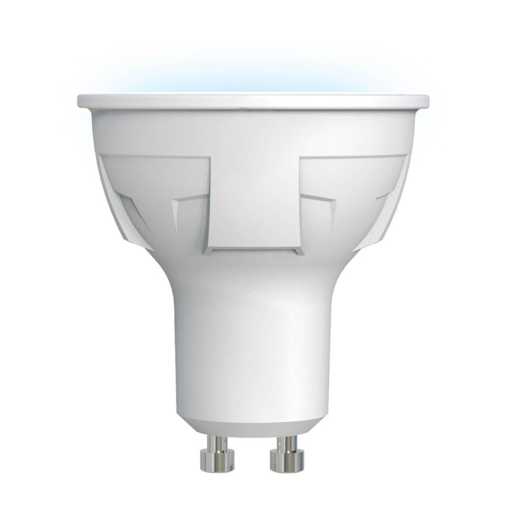 

Лампа светодиодная Uniel GU10 6W 4000K матовая LED-JCDR 6W/NW/GU10/FR PLP01WH UL-00002421, Яркая