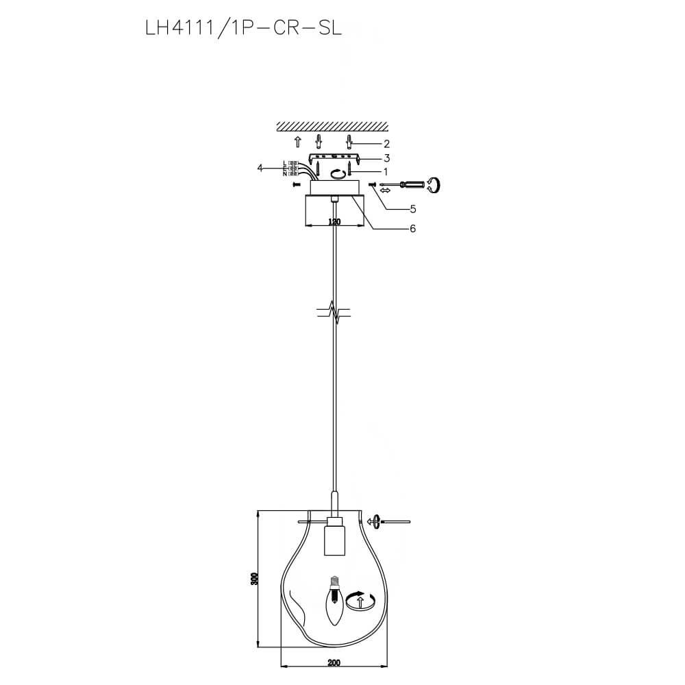 Подвесной светильник Lumien Hall Nertus LH4111/1P-CR-SL