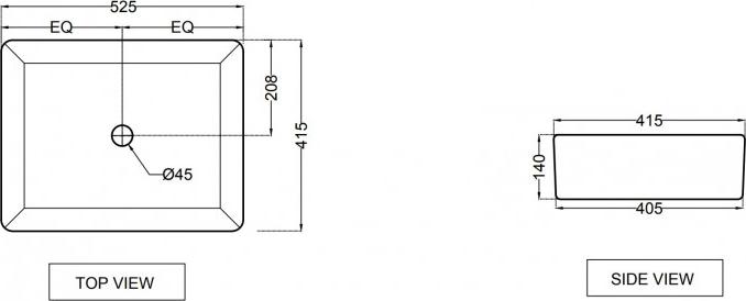 Раковина накладная Jaquar JDS-WHT-25907N