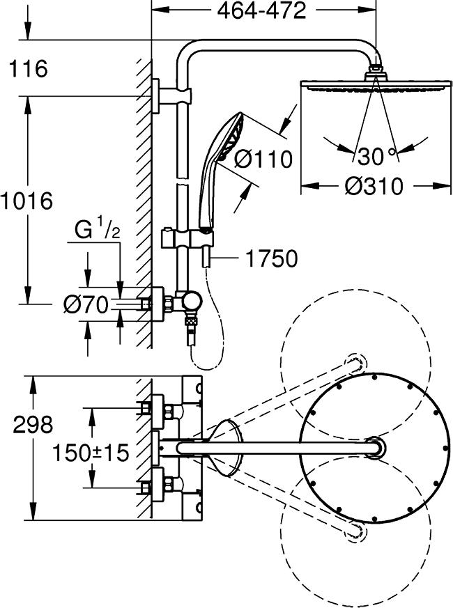 Душевая стойка Grohe Euphoria XXL System 310 26075000