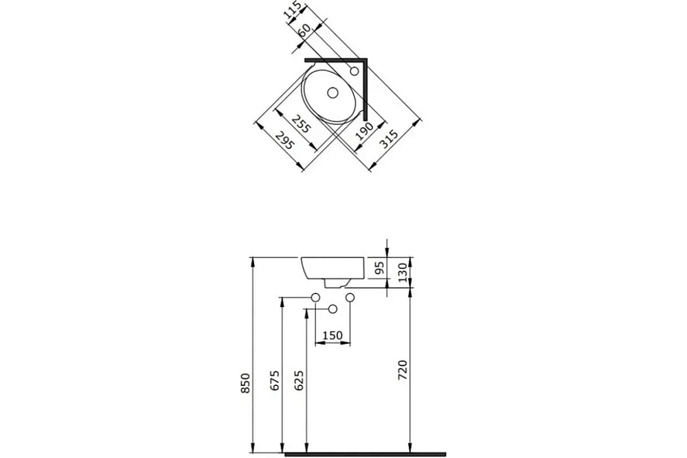 Раковина Berges Small 182011 угловая, белый