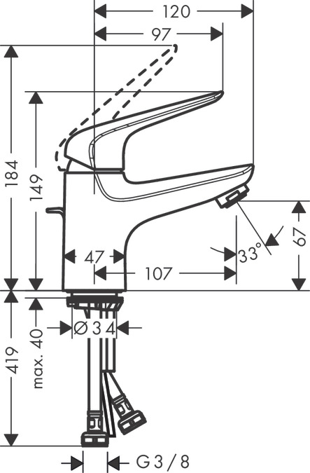 Смеситель для раковины Hansgrohe Novus 71020000, хром