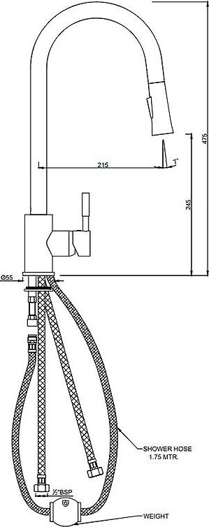 Смеситель для кухонной мойки Artize AKF-CHR-77175B